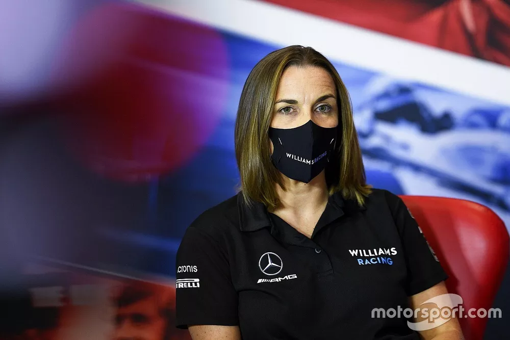 Claire Williams, Deputy Team Principal, Williams Racing, in the team principals Press Conference