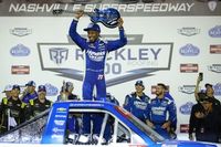 Rajah Caruth wins NASCAR Truck race at Nashville in tense finish