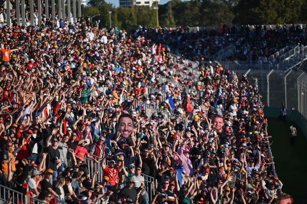 Fans fill out a grandstand