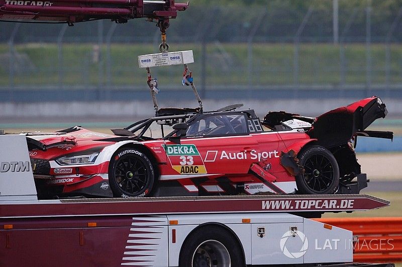 El accidentado coche de René Rast, Audi Sport Team Rosberg, Audi RS 5 DTM