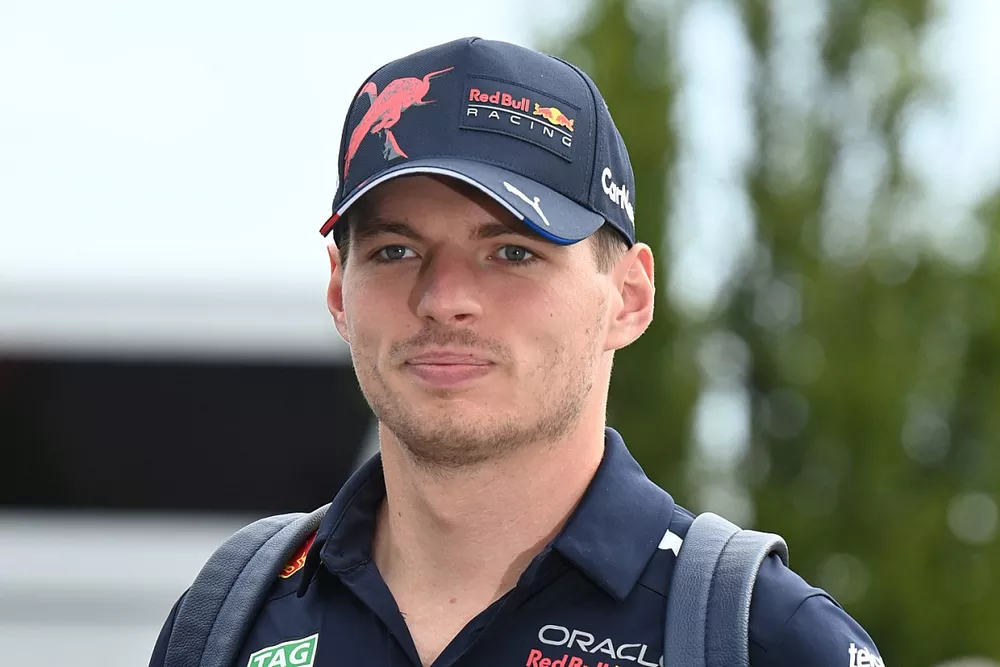 Max Verstappen, Red Bull Racing arrives at track