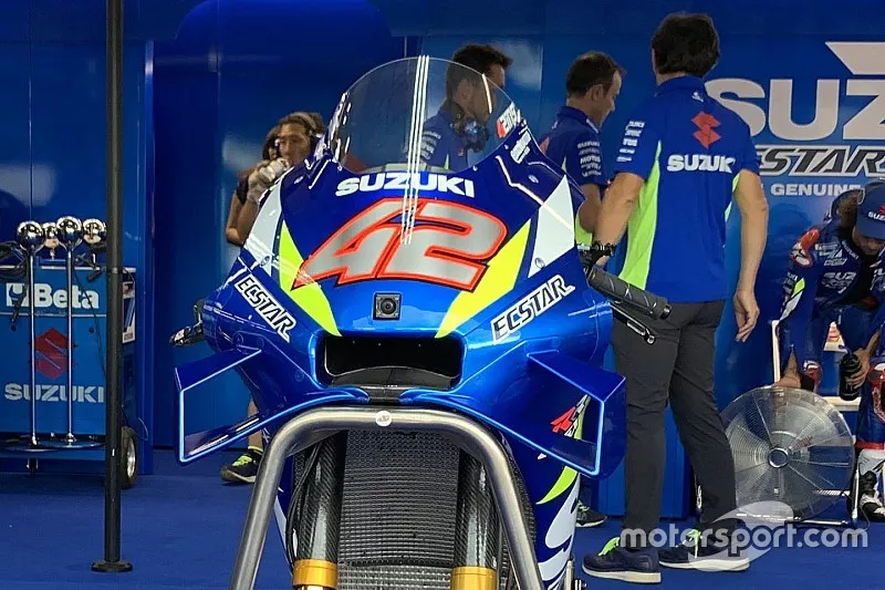 Detalle de la moto del Team Suzuki MotoGP