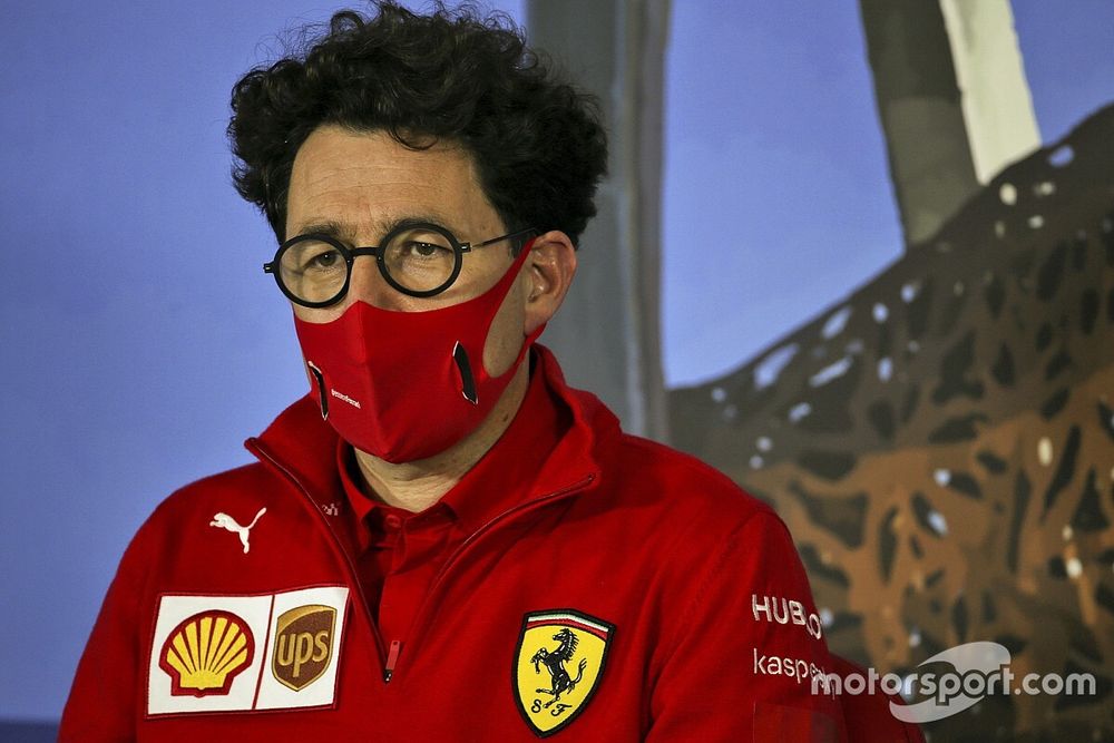 Mattia Binotto, Ferrari director del equipo en la conferencia de prensa