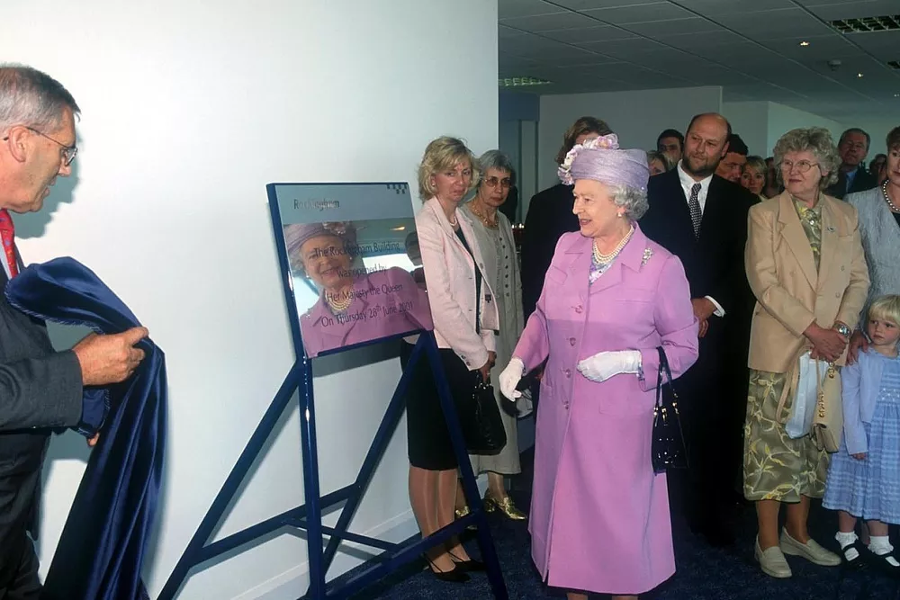 Queen Elizabeth II officially opens the Rockingham Motor Speedway