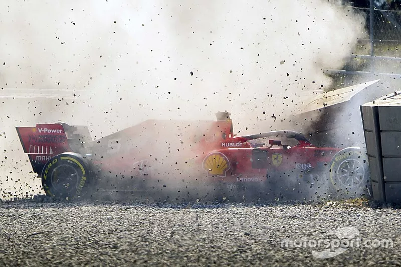 Sebastian Vettel, Ferrari  crash
