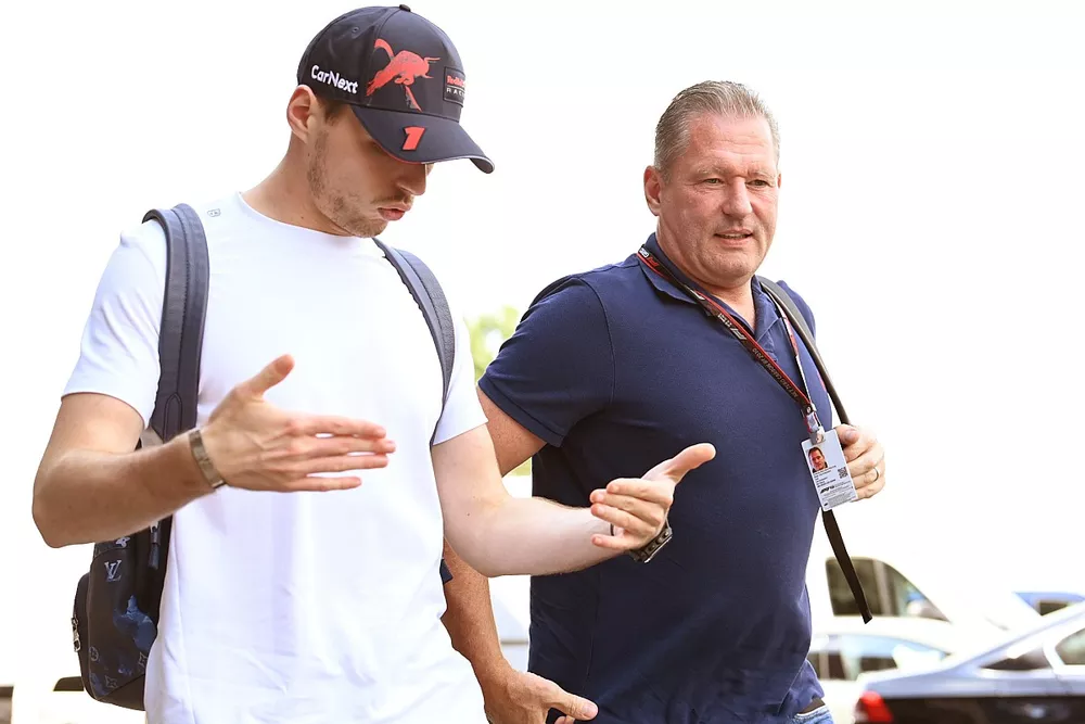 Max Verstappen, Red Bull Racing, with his father Jos Verstappen