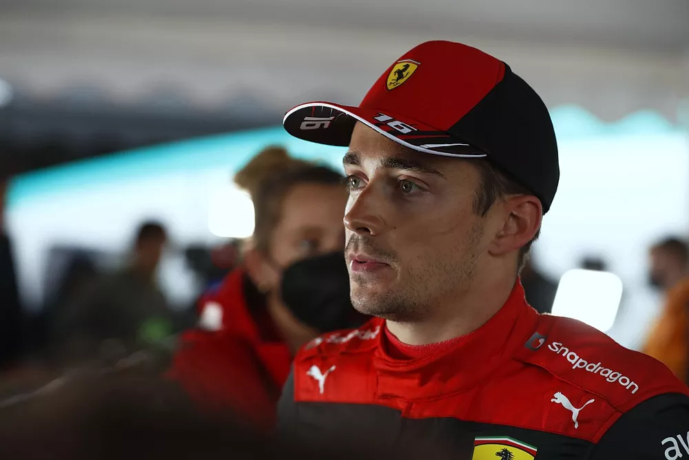 Charles Leclerc, Ferrari, is interviewed after Qualifying