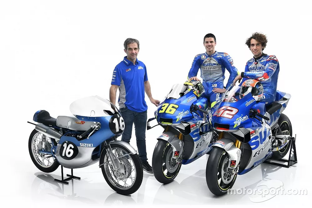 Joan Mir, Alex Rins, Team Suzuki MotoGP e Davide Brivio, Team manager Team Suzuki MotoGP
