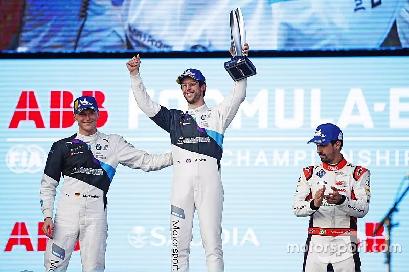 Podium: 1. Alexander Sims, 2. Maximilian G&uuml;nther, 3. Lucas di Grassi
