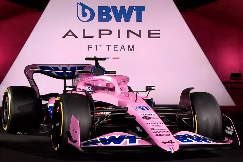 Alpine in pink livery