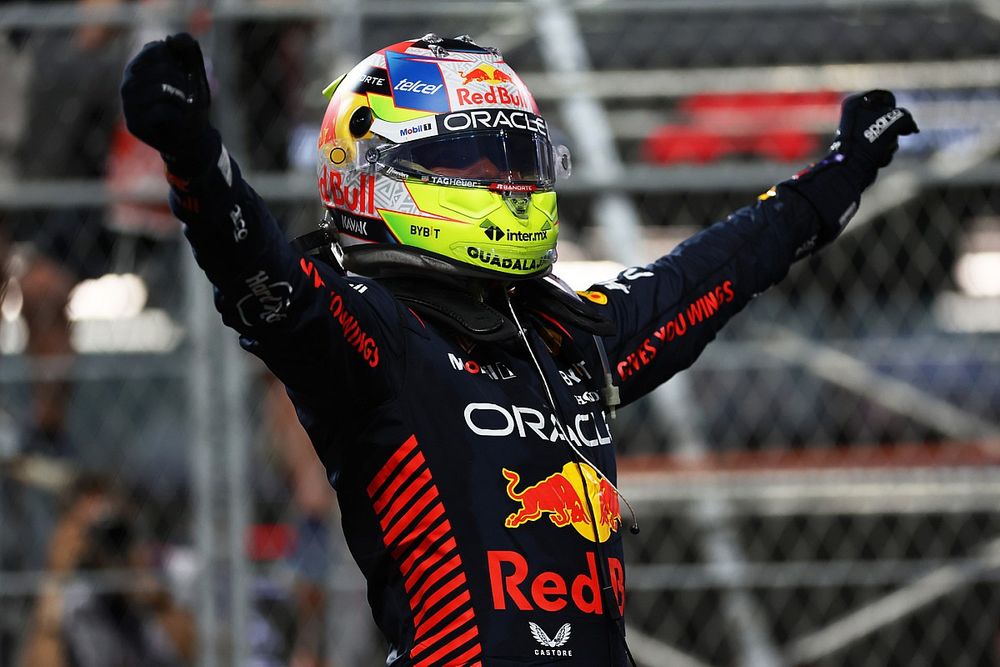 Ganador de la carrera Sergio P&eacute;rez, Red Bull Racing