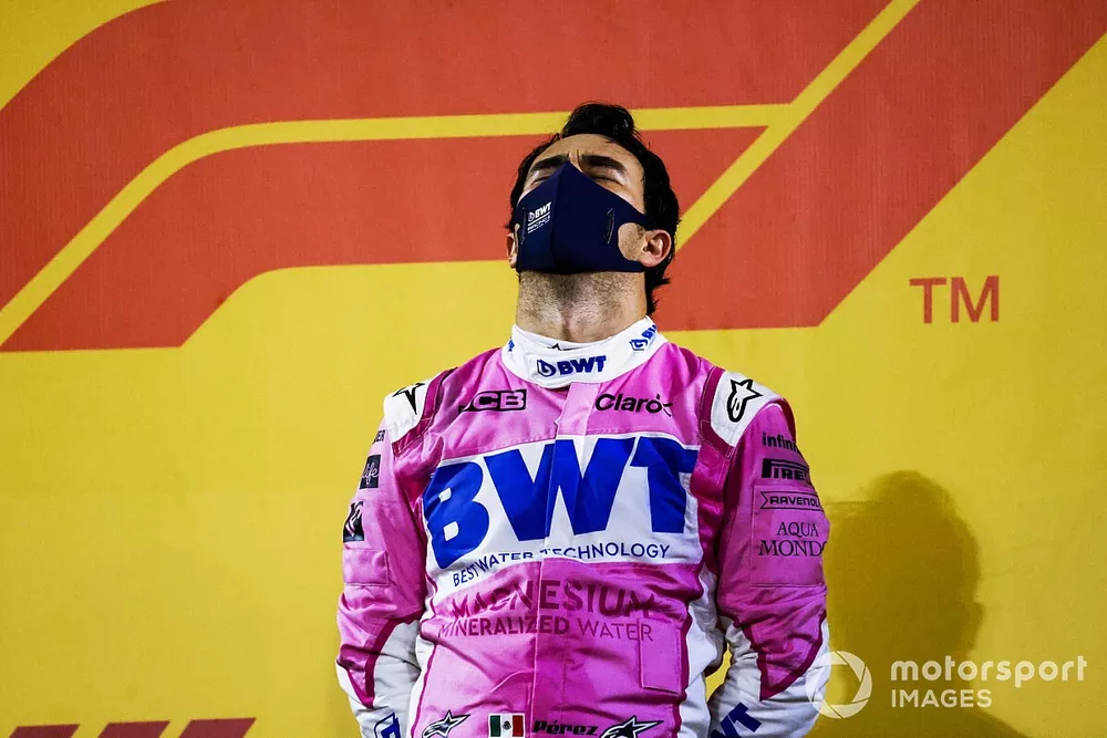 Podio: ganador Sergio Pérez, Racing Point