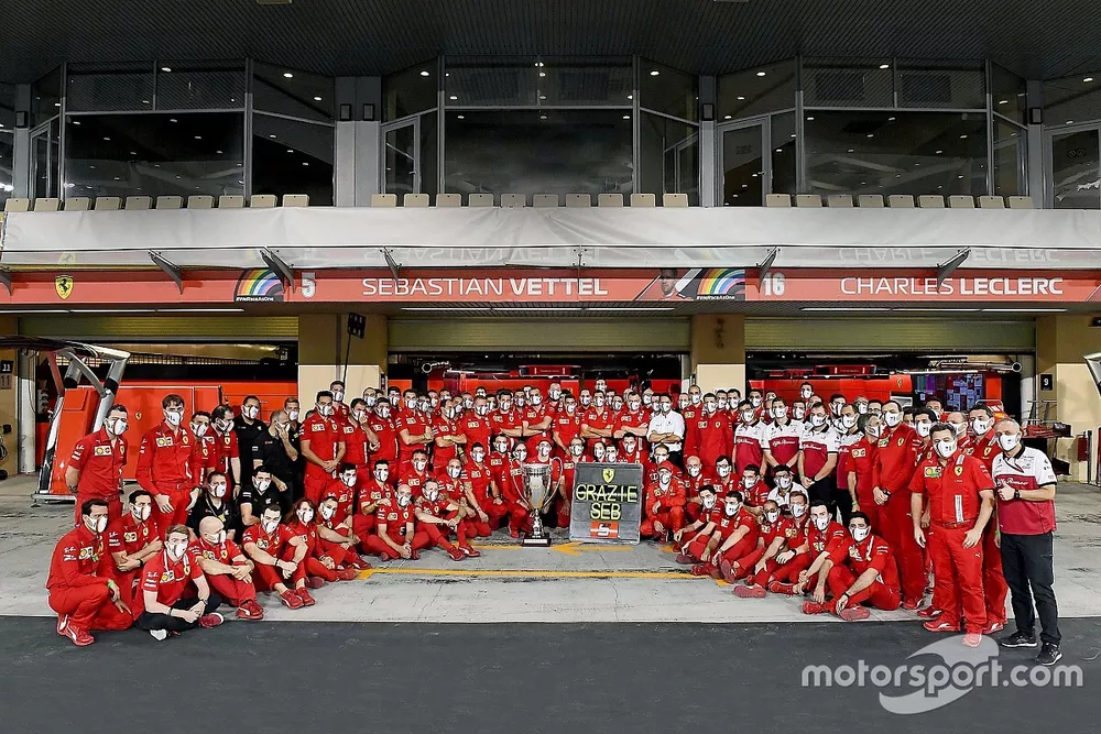 Sebastian Vettel, Ferrari and Charles Leclerc, Ferrari with the team