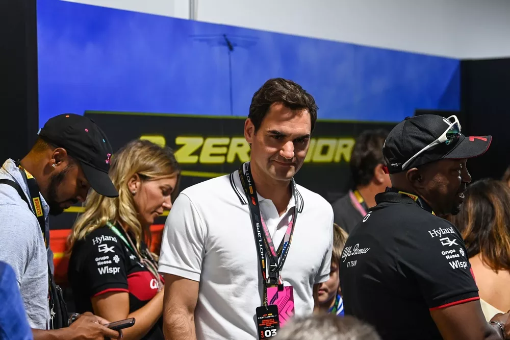 Tennis star Roger Federer attends the Pirelli Hot Laps event