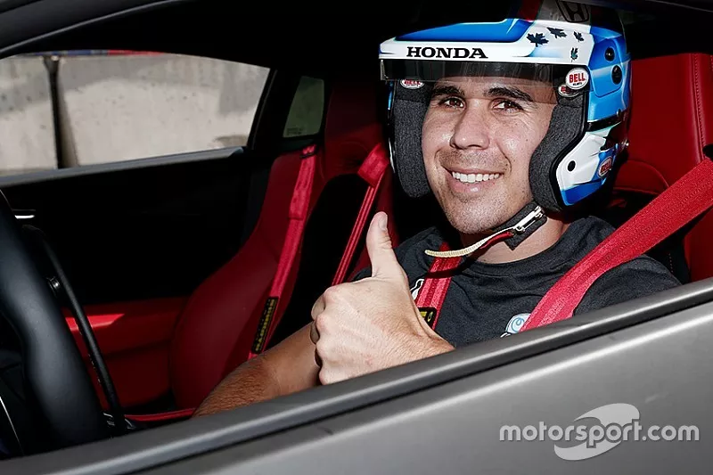 Robert Wickens sits in Acura Car at Toronto IndyCar pre-race