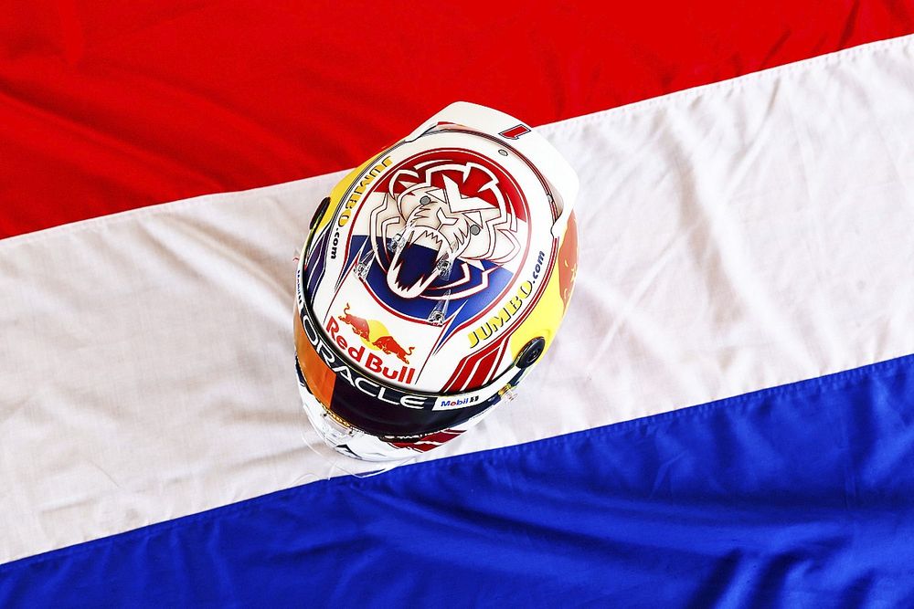 Helmet design of Max Verstappen, Red Bull Racing for the Dutch GP