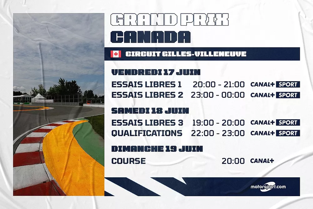 Le programme du Grand Prix du Canada
