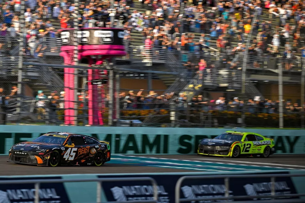 Race winner Tyler Reddick, 23XI Racing, The Beast Killer Sunrise Toyota Camry