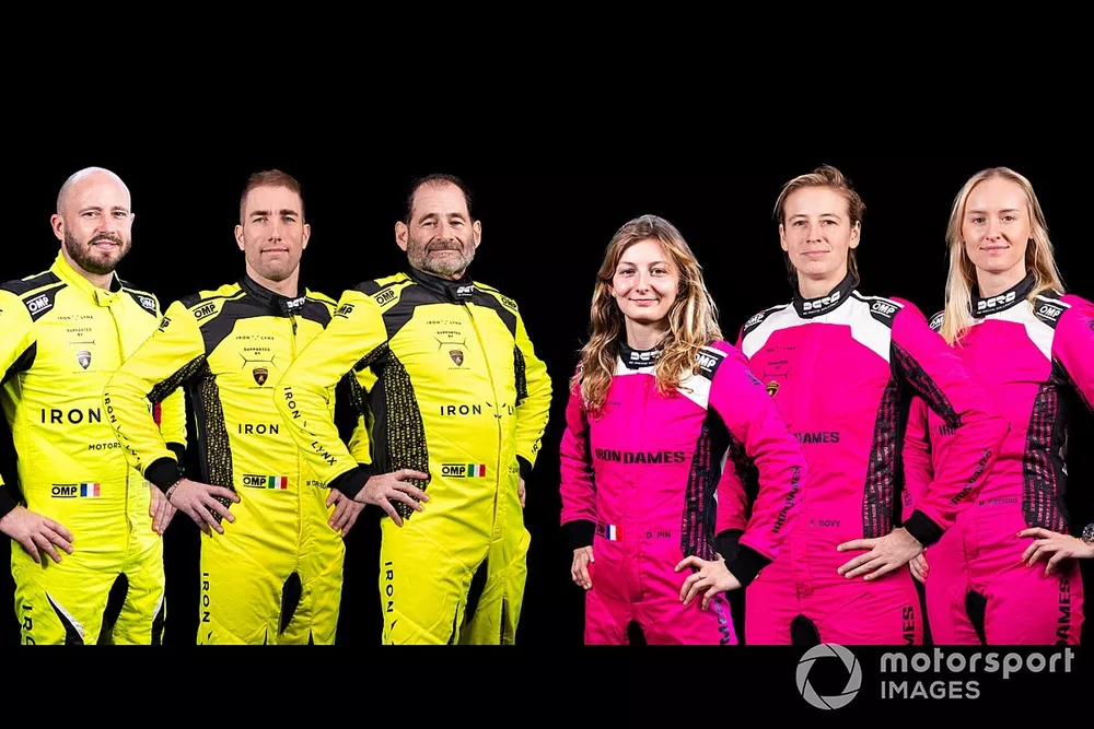 #60 Iron Lynx, Lamborghini Huracan GT3 EVO2: Claudio Schiavoni, Matteo Cressoni, Franck Perera, #83 Iron Dames, Lamborghini Huracan GT3 EVO2: Sarah Bovy, Doriane Pin, Michelle Gatting