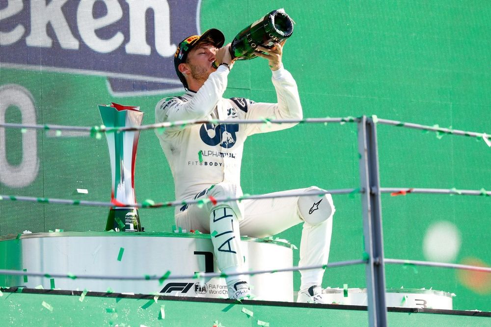 Podio: ganador Pierre Gasly, AlphaTauri