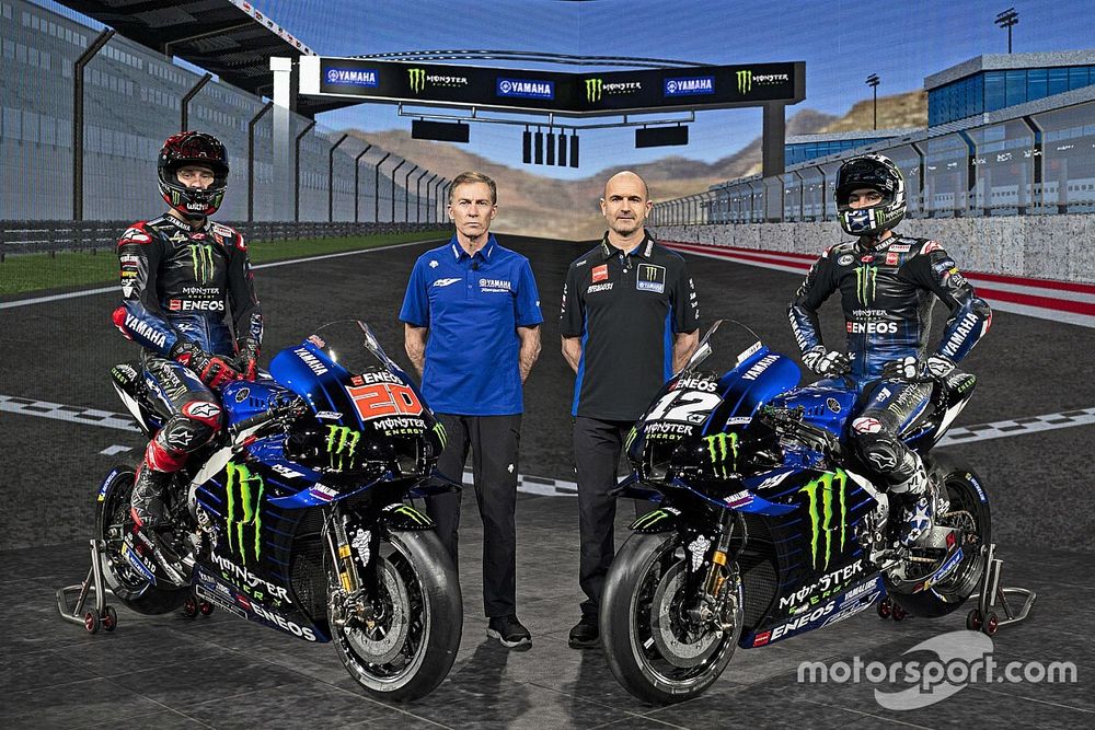 Fabio Quartararo, Yamaha Factory Racing, Lin Jarvis, director general de Yamaha en MotoGP, Massimo Meregalli, director del equipo Yamaha oficial de MotoGP, Maverick Vi&ntilde;ales, Yamaha Factory Racing, 