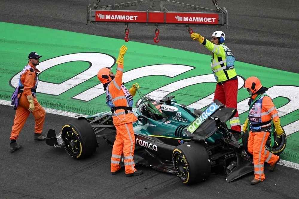 Lance Stroll Sufre Fuerte Accidente en la FP2 del GP de Países Bajos, Provocando Bandera Roja