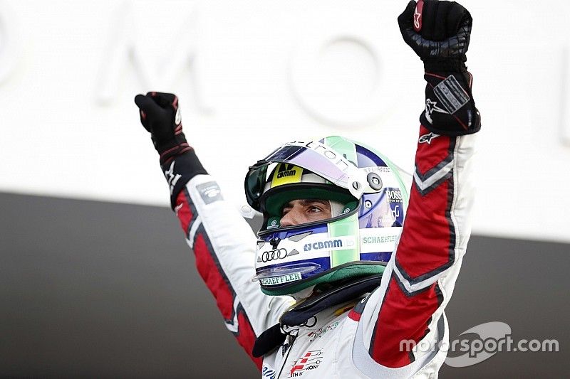 Lucas Di Grassi, Audi Sport ABT Schaeffler, Audi e-tron FE05, celebra su victoria en el ePrix de México