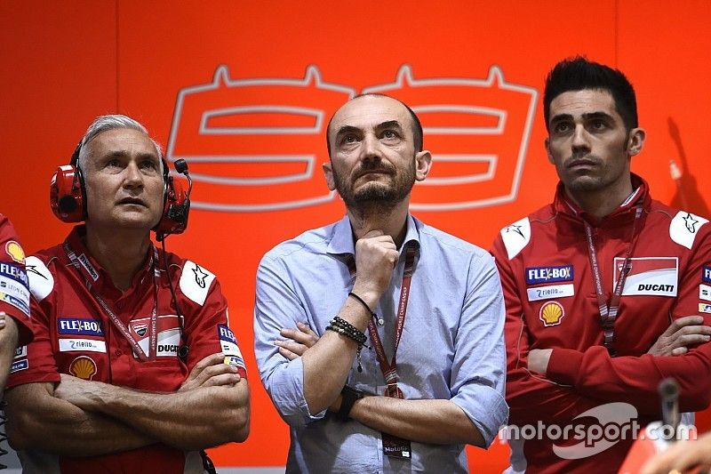 Davide Tardozzi, Team manager Ducati Team, Claudio Domenicali, CEO Ducati, Michele Pirro, Ducati Team