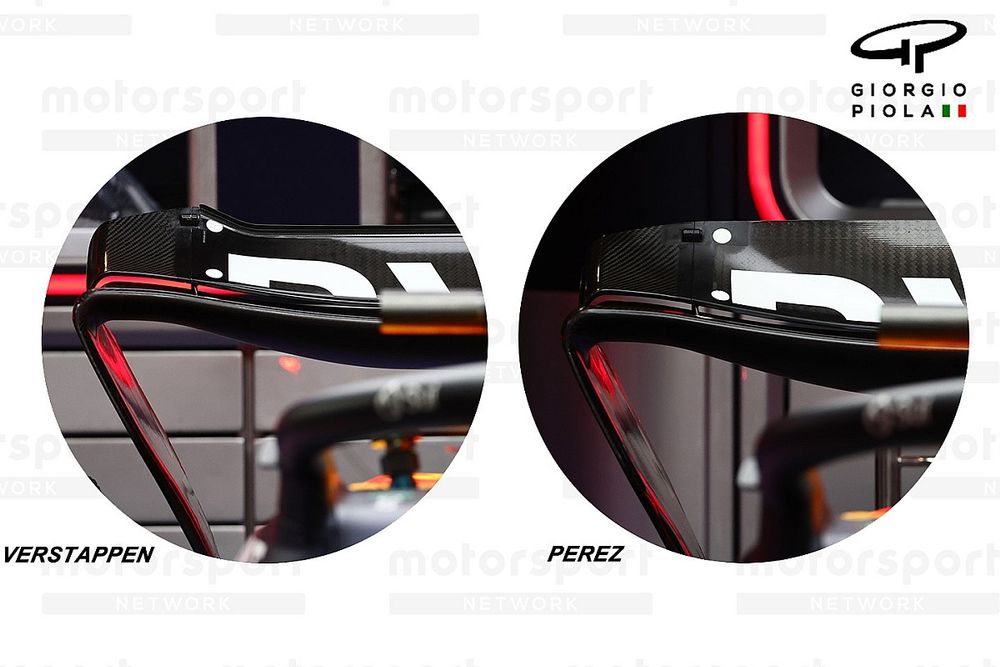 Red Bull Racing RB19 rear wing comparison, Las Vegas GP