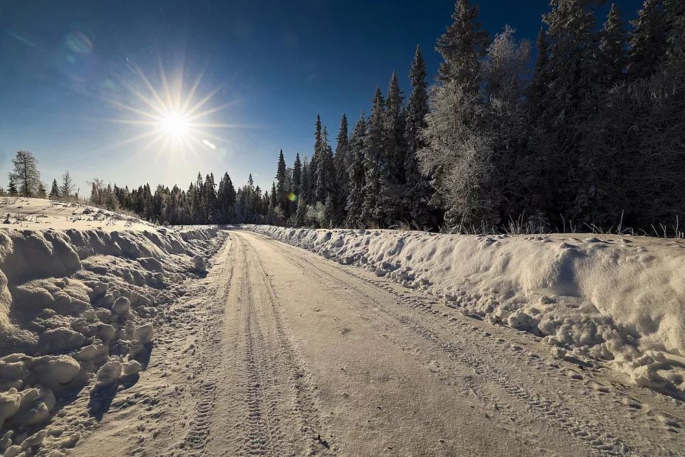 Les routes enneig&eacute;es du Rallye de Su&egrave;de