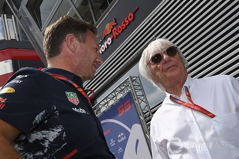 Dr Helmut Marko, Red Bull Motorsport Consultant and Bernie Ecclestone