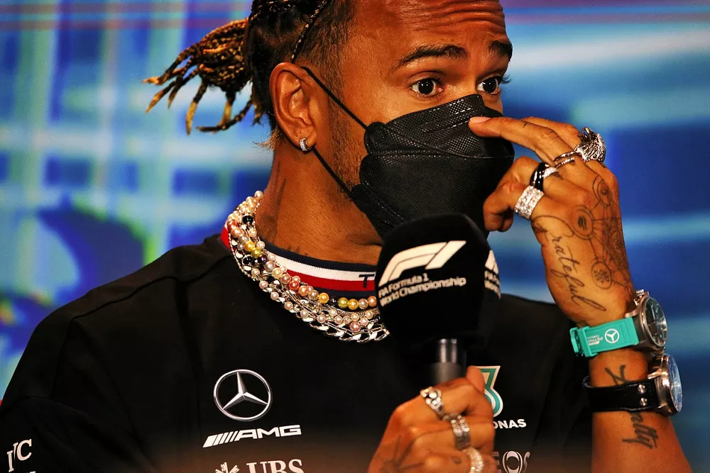 Lewis Hamilton, Mercedes-AMG, en conf&eacute;rence de presse