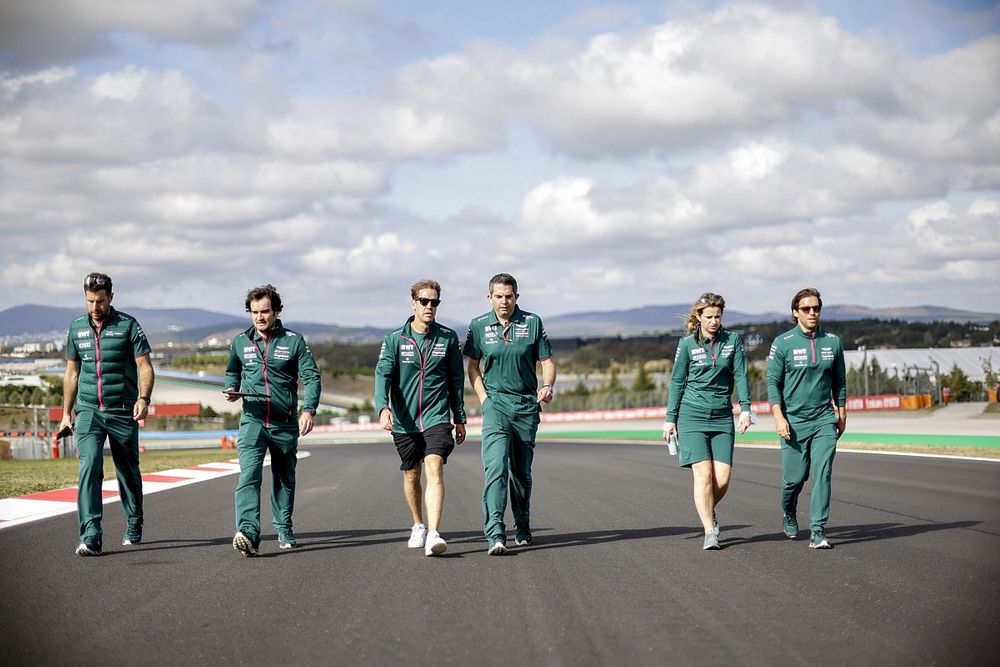 Sebastian Vettel, Aston Martin walks the track 