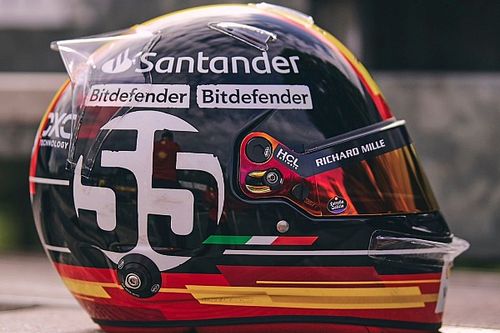 Así es el casco especial de Sainz para el GP de Italia 2023 de F1