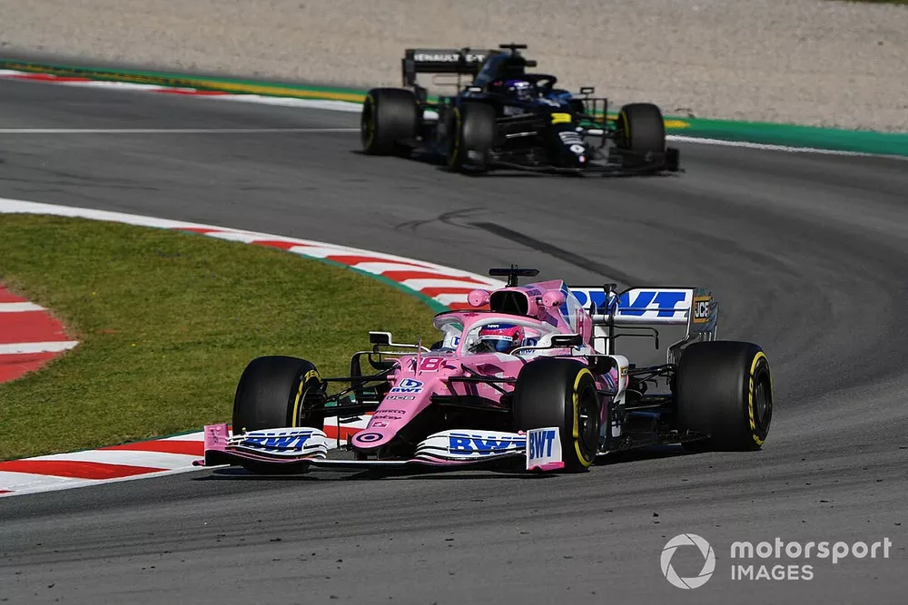 Lance Stroll, Racing Point RP20 voor Daniel Ricciardo, Renault F1 Team R.S.20 