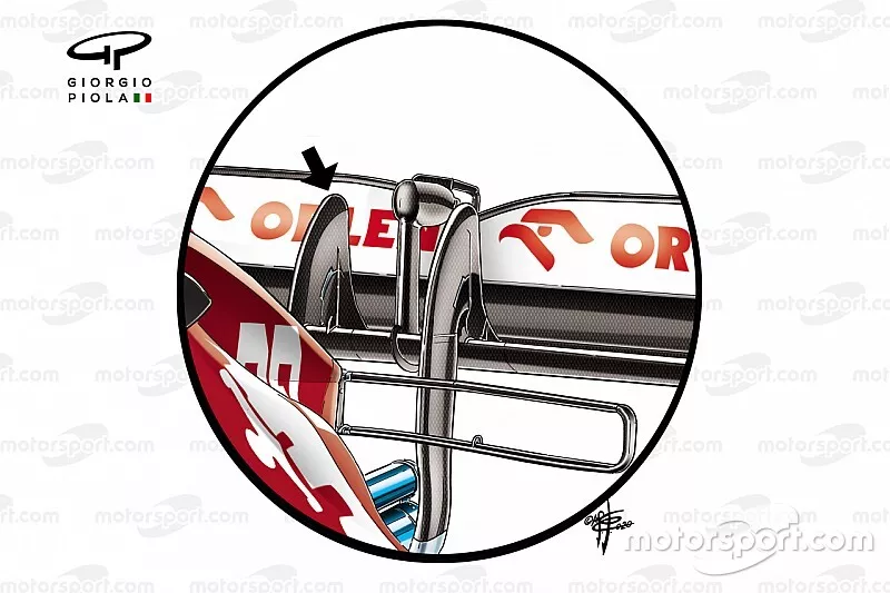 Alfa Romeo Racing C39 rear wing pillar detail