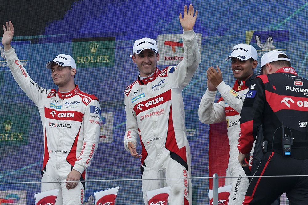 Podium: #41 Team WRT Oreca 07 - Gibson: Rui Andrade, Robert Kubica, Louis Deletraz