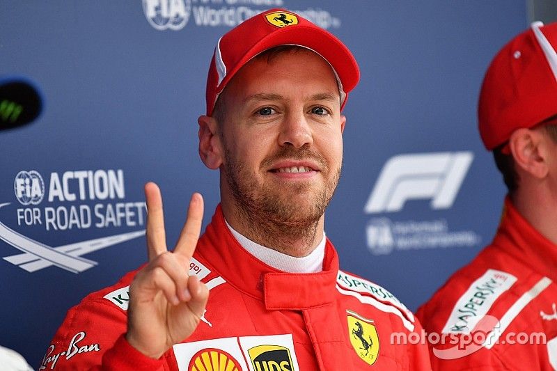 Ganador de la pole Sebastian Vettel, Ferrari