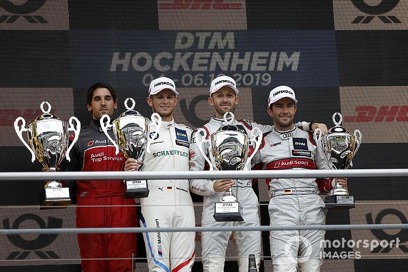 Podio: Ganador Ren&eacute; Rast, Audi Sport Team Rosberg, segundo clasificado Marco Wittmann, BMW Team RMG, tercer clasificado Mike Rockenfeller, Audi Sport Team Phoenix