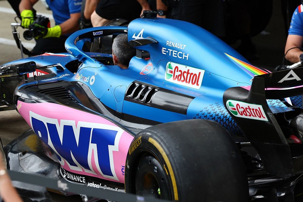 Detalle de los sidepods Alpine A522