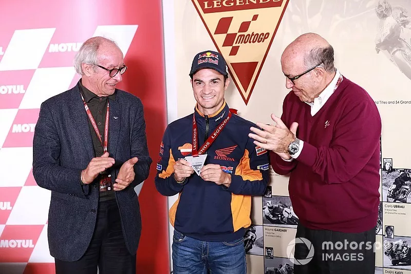 Vito Ippolito, Président de la FIM, Dani Pedrosa, Repsol Honda Team, Carmelo Ezpeleta, PDG de Dorna Sports
