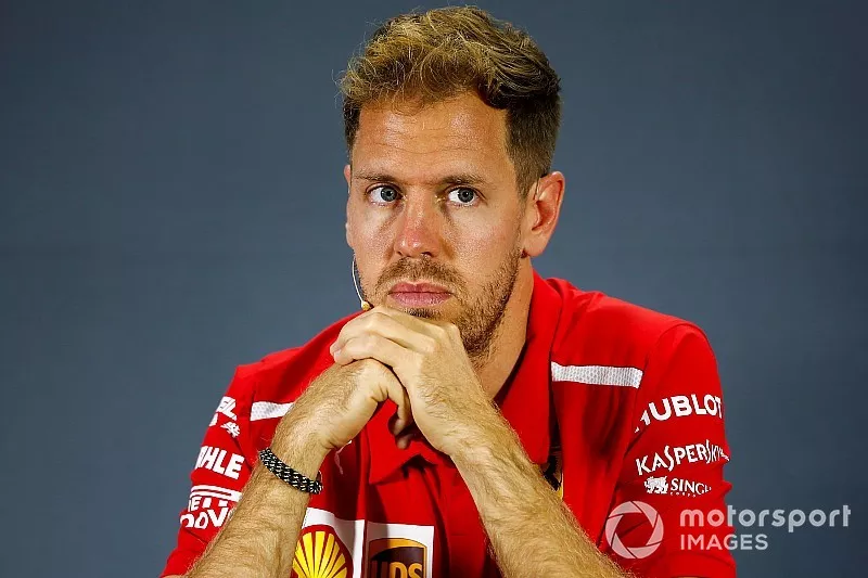 Sebastian Vettel, Ferrari, en conf&eacute;rence de presse