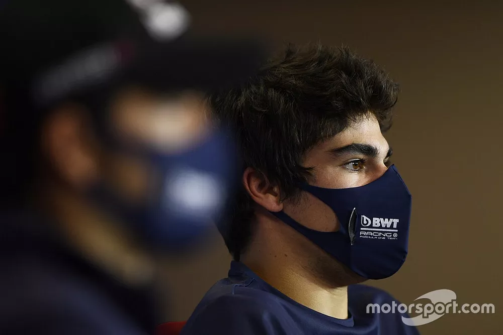 Lance Stroll, Racing Point, in the press conference