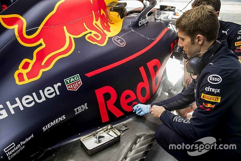Red Bull Racing ExxonMobil engineer at work

