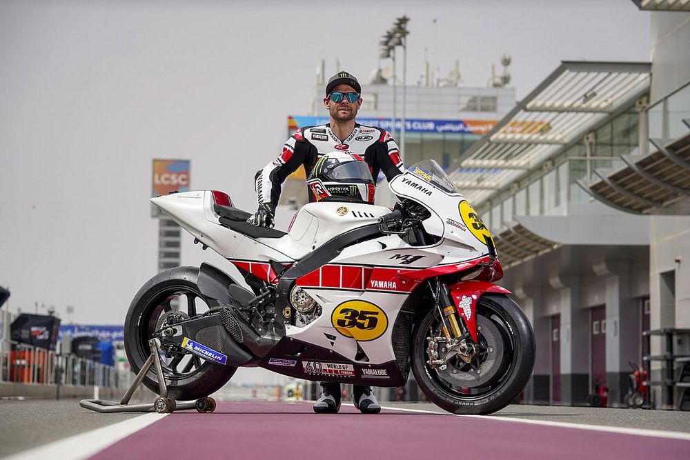 Cal Crutchlow, Yamaha Factory Racing MotoGP Test Team rider with the Yamaha YZR-M1,  60th Grand Prix Racing Anniversary livery