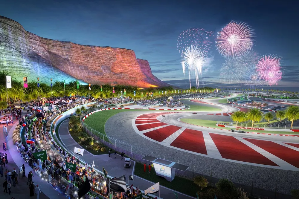 Rendering del circuito de Qiddiya City para la F1