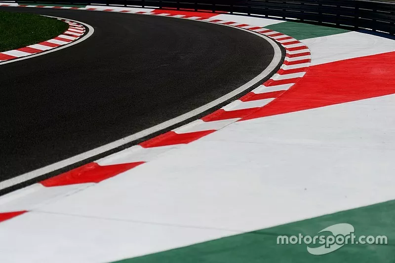 The pit lane entry