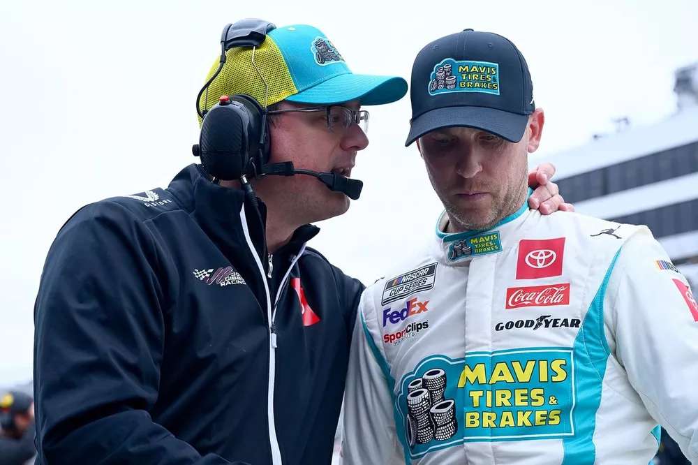 Chris Gabehart, Joe Gibbs Racing, Toyota Camry and Denny Hamlin, Joe Gibbs Racing, Mavis Tire Toyota Camry