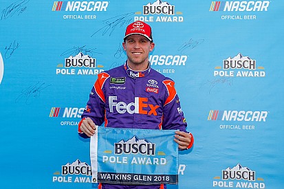 Denny Hamlin earns pole position at Watkins Glen