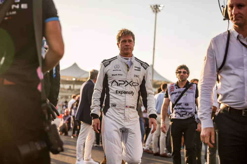 Brad Pitt, actor playing Sonny Hayes, a driver of the fictional Apex APXGP F1 team